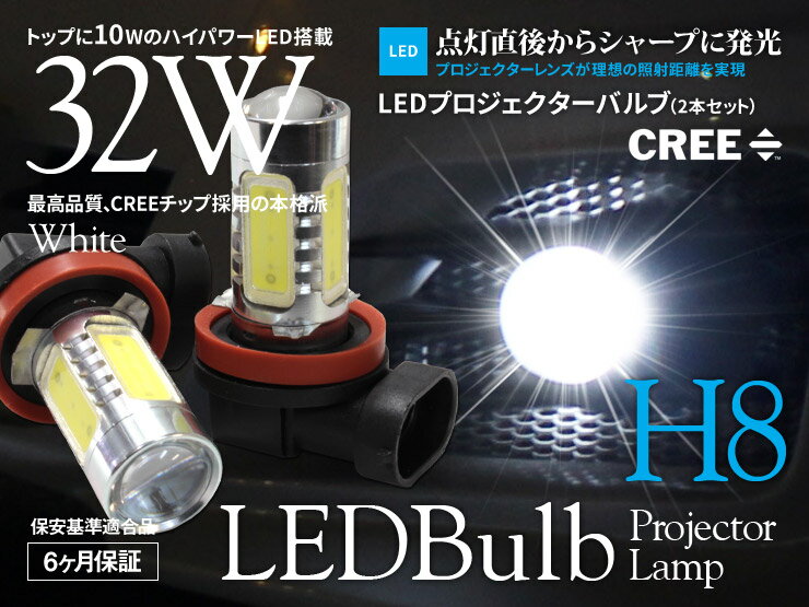 Rakuten - 【特価販売中】 プロジェクター LEDバルブ H8 ホワイト フォグ16W 左右セット