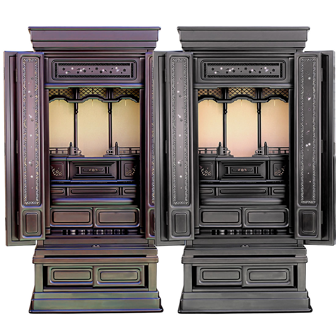 唐木仏壇・福寿 43-18号【仏壇】【唐木仏壇】螺鈿細工を施した伝統型デザインにスタイリッシュさをプラスしたおしゃれ仕上げの唐木仏壇。