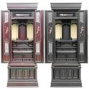 唐木仏壇・渓泉 53-18号【仏壇】【唐木仏壇】螺鈿細工に欄間蒔絵が施されながら非常にコストも押さえられたデザイン性の高い伝統型仏壇。障子の内扉の螺鈿細工と背板の色味が映える荘厳さが際立つ大型仏壇です