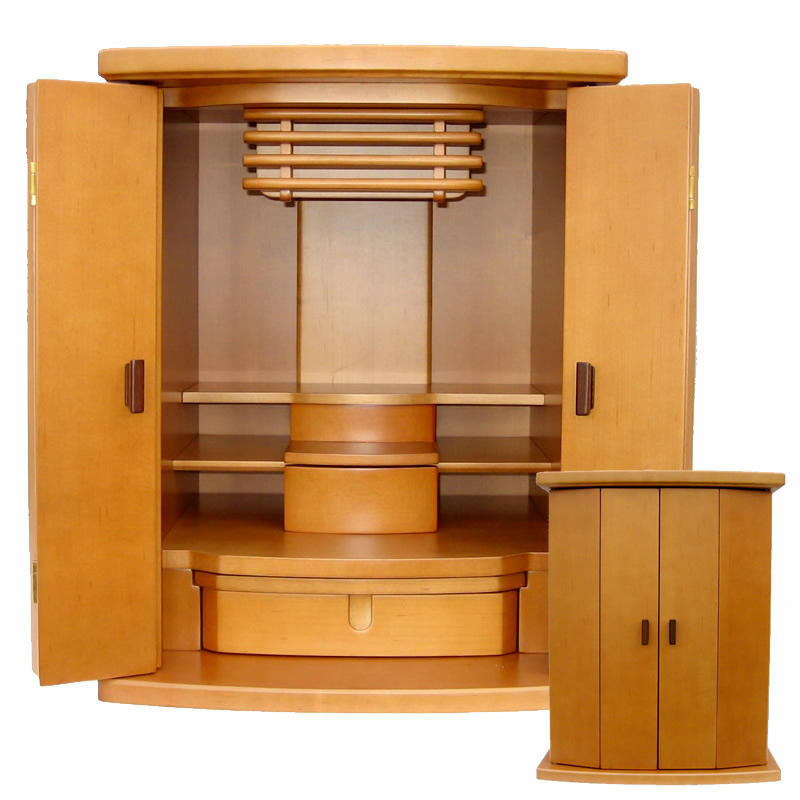 モダン仏壇・ハニー 18号【仏壇】【モダン仏壇】【ミニ仏壇】メープル材を使った作られた家具と似た明..