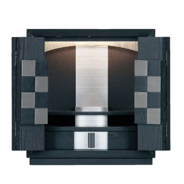 モダン仏壇・夢SOジャパン ブラック・ステンレス市松（12号）【国産】