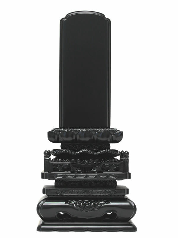 唐木位牌・切高欄 5.5寸（高さ：31.3cm）【仏具】【位牌】高級位牌でトップクラスの優雅さや華やかさを誇る塗でも人気の高欄が付いた黒檀・紫檀の大きいお位牌