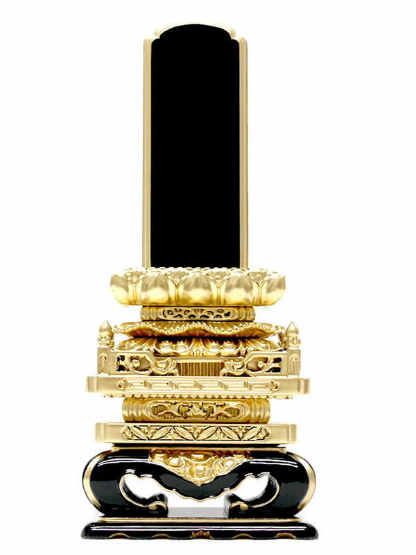 塗位牌・切高欄 5.0寸（高さ：28.4cm）【仏具】【位牌】猫丸型に高欄を付けた当店の中でも最高級と呼べる高品質の極上塗位牌です