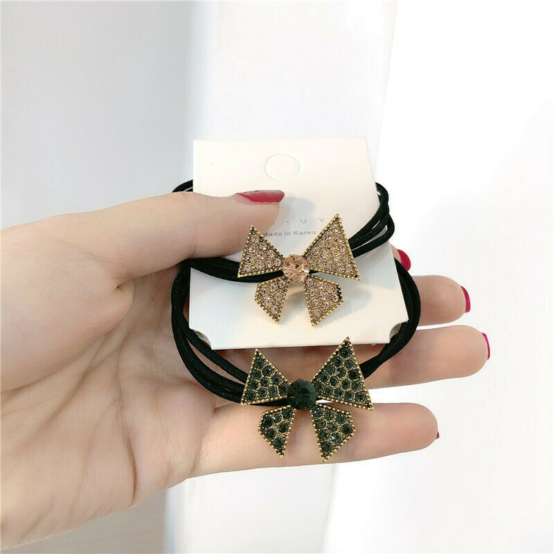 ポイ活応援店内全品ポイント10倍以上！！シャープフォルムラインストーンメタルリボン2連ヘアゴム　　ヘアアレンジ　　ガーリー レディース ヘアアクセサリー かわいい おしゃれ プレゼント