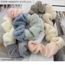 オープン記念4月1日から店内全品ポイント15倍!!バイカラーふわふわファービッグシュシュ シュシュ ヘアゴム ヘアアクセ ビッグ 大きめ まとめ髪 ポニーテー...