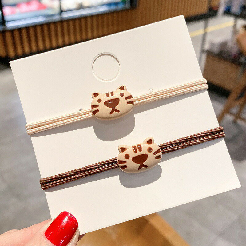 ポイ活応援店内全品ポイント10倍以上！！タイガーフェイス2連結びヘアゴム　大人　かわいい　ヘアアレンジ　プレゼント　ヘアアクセ　ハーフアップ