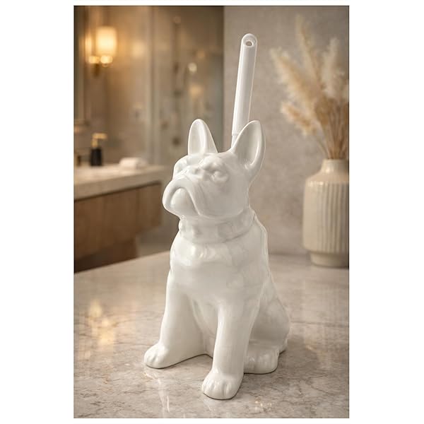 Rakuten - Flatlandトイレブラシ ケース付き 犬 トイレ掃除ブラシ 収納 インテリア 掃除 おしゃれ 便器 (