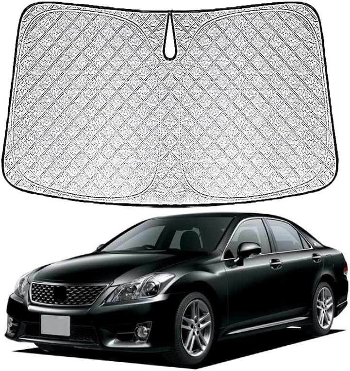 Rakuten - トヨタ クラウン 200系 専用サンシェード 車 フロント 2008-2012 TOYOTA Crown 200 フロントガラス用 UVカット 日よけ 車中泊 遮光 断熱 折り畳み式 アクセサリー カスタム クラウン200系パーツ