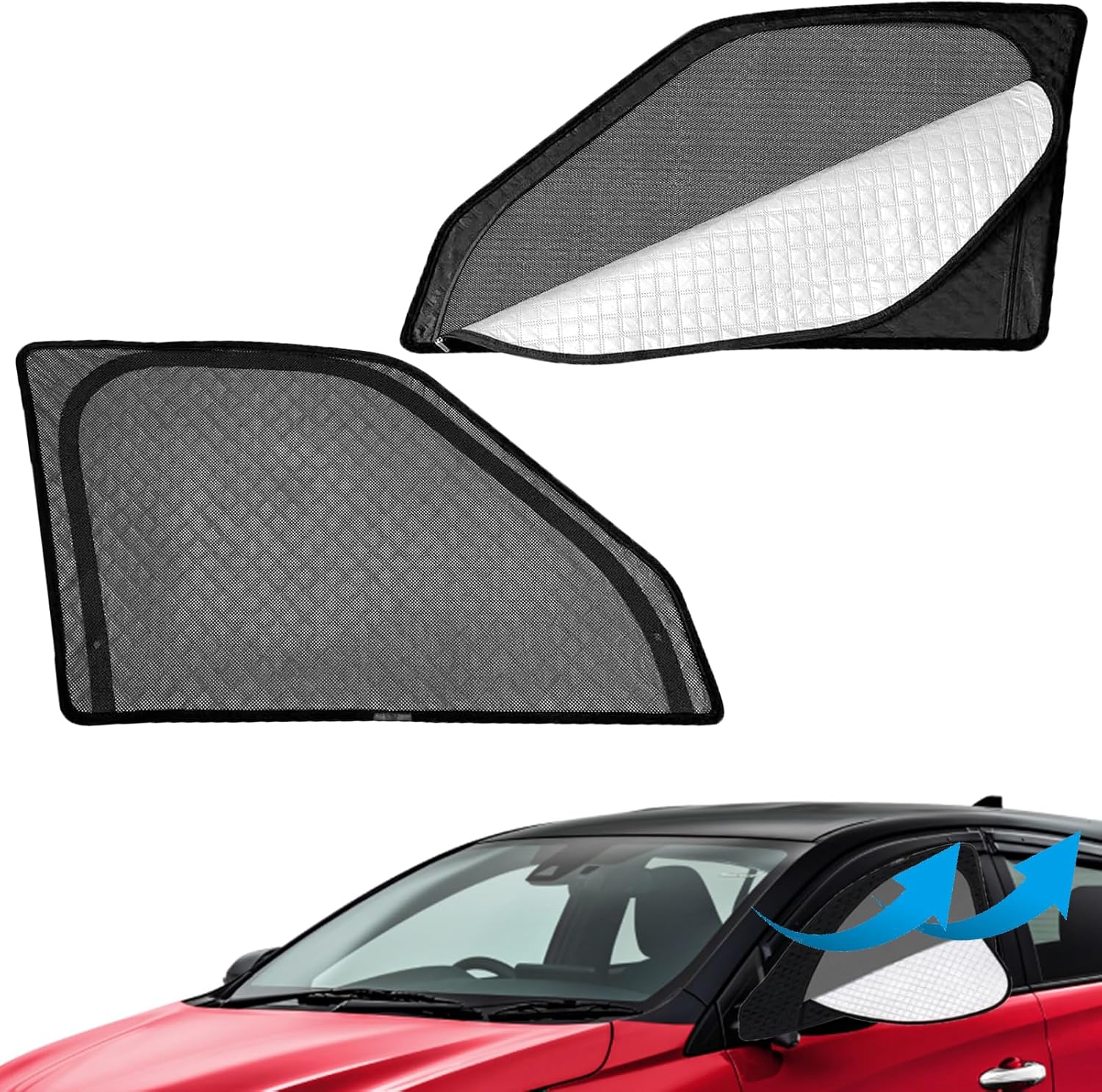 強化版 セレナ との互換性あり C27 サンシェード マグネット式 サイド用 車窓日よけ 車中泊 車種専用 2in1一体式 カーシェード 遮光 メッシュカーテン 車内の目隠 防蚊 日除け 通気性 UVカット 虫よけ紫外線カット 折り畳み式 簡単着脱 2枚
