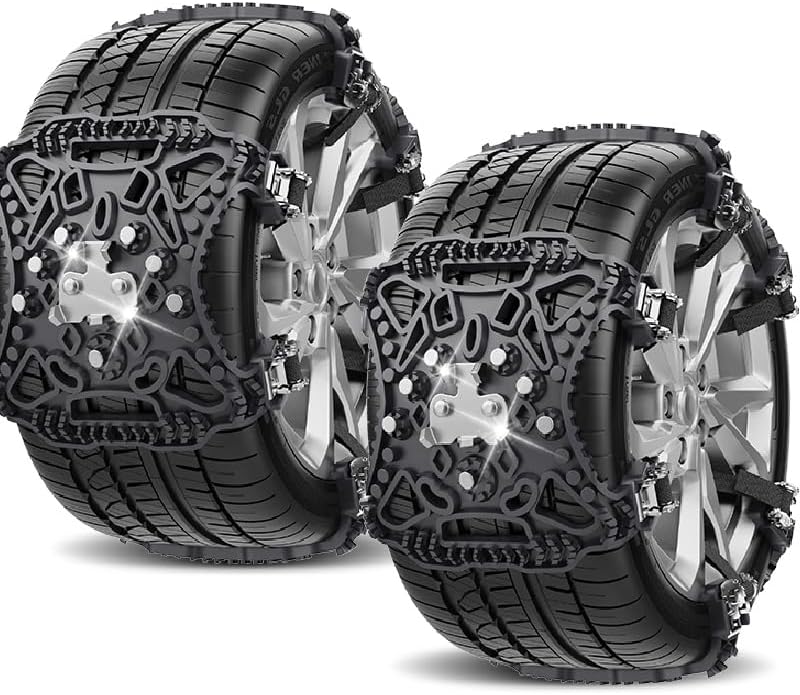 【2/4(水)20:00～ 全品12％OFF！】タイヤチェーン 非金属 軽自動車 スノーチェーン タイヤチェーン 簡単装着 ジャッキアップ不要 165-275mm対応 サイズ調整可能 滑り止め 耐磨耗 車用タイヤチェー 泥道 雪道 悪路 砂道 防災 冬の必需品 収納パック付き(6本入-黒)