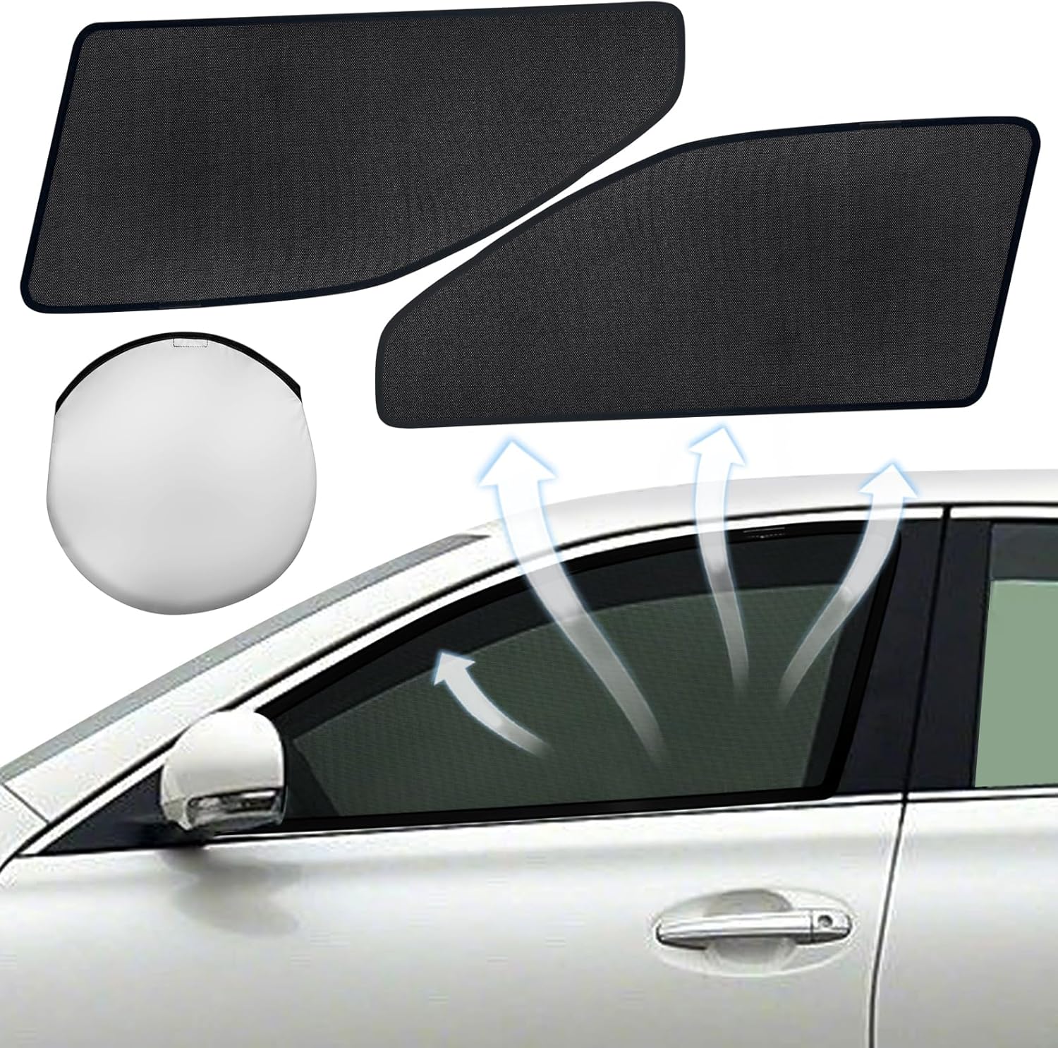 Rakuten - トヨタ ヤリス クロス 遮光 サンシェード カーテン 車中泊用スクリーン サンシェード サイド 防虫ネット 虫よけ 日除け メッシュシェード 窓 ドア用 取り付け簡単 通気性 プライバシー保護 2枚