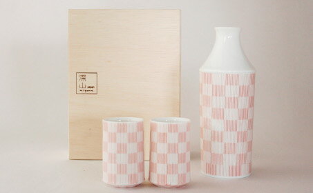 酒器セット miyama kooci(格子) 酒器セット 朱赤×朱赤 φ40×65mm 60cc 深山 ギフト プレゼント 御礼 お礼 誕生日 御祝い お祝 贈答品 内祝