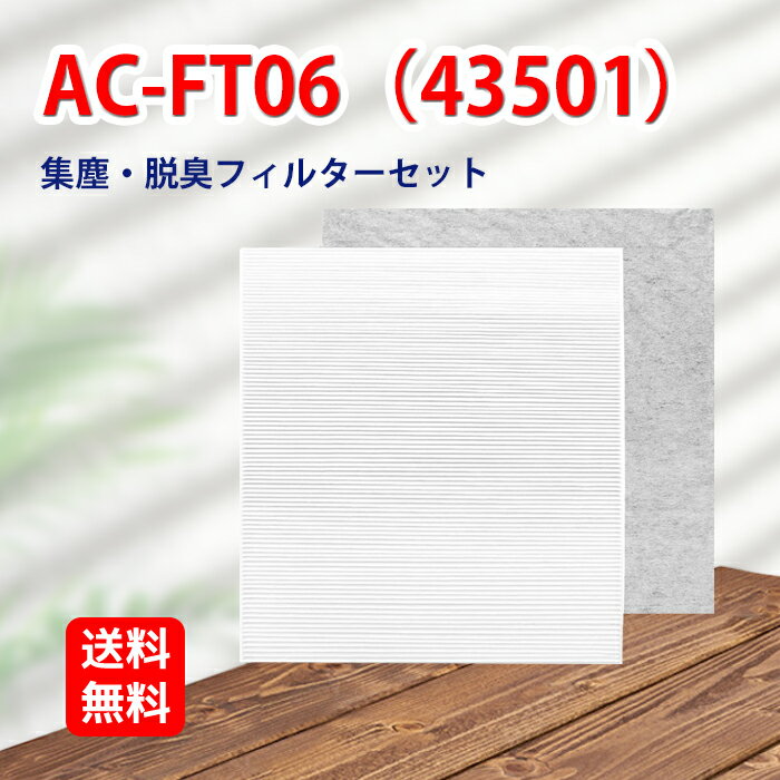 AC-FT06 ツインバード空気清浄機対応 交換用フィルターセット HEPA 集じん フィルター 1枚 と 活性炭脱臭 フィルター 1枚 まとめ2枚入り 対応機種AC-D358 AC-4238 AC-4357 対応型番:AC-FT06 互換品 送料無料