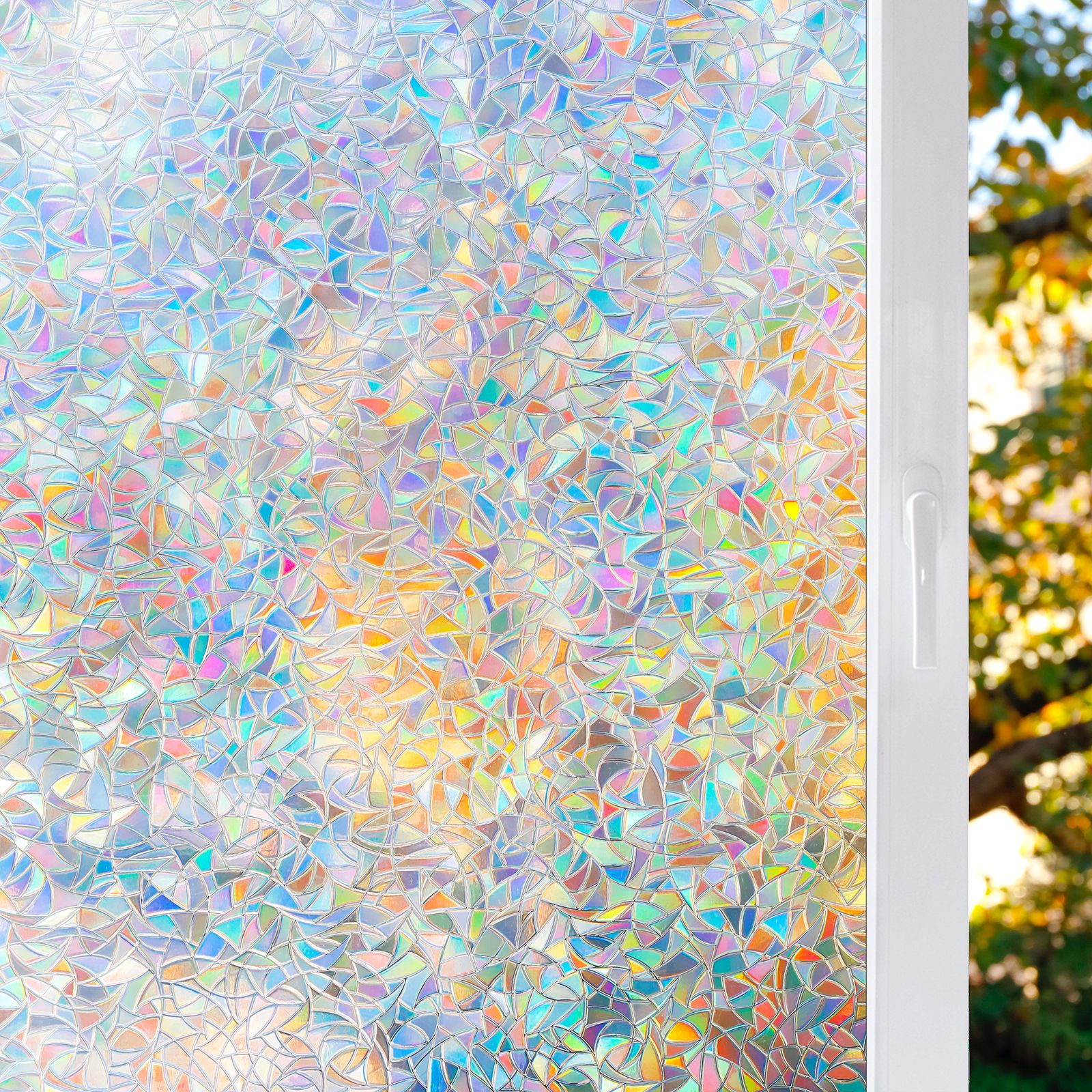 ＼ポイント30倍！／窓フィルム ステンドグラス風 おしゃれ 目隠シート 貼ってはがせる UVカット 遮光 断熱 すりガラスフィルム 結露防止 飛散防止 装飾 窓用フィルム 遠花火 水貼り 賃貸にも安心
