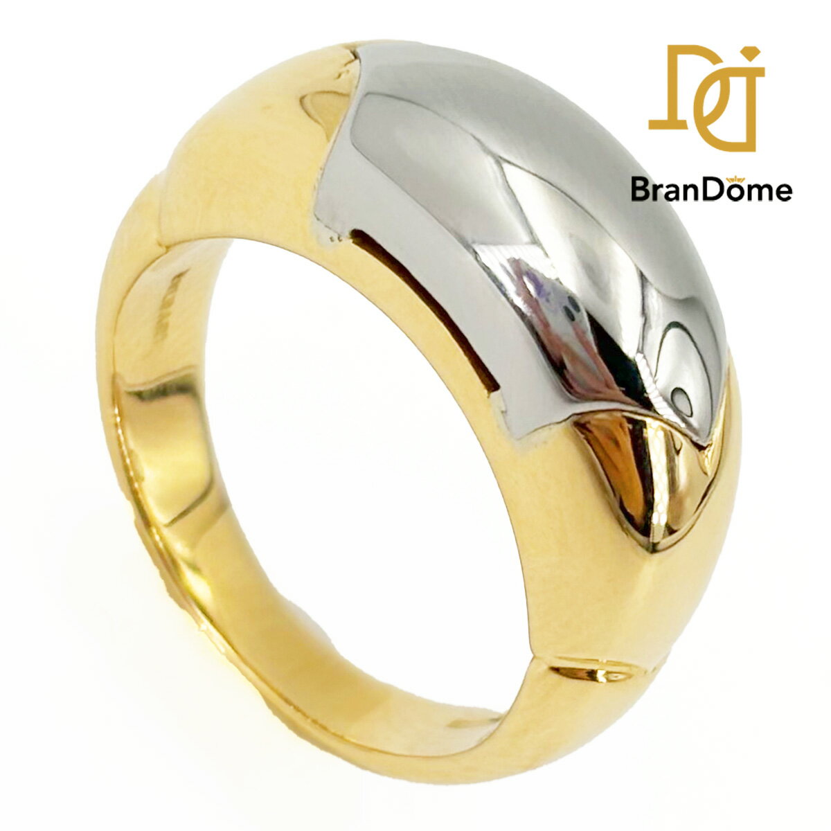 BVLGARI ブルガリ K18 YG SS リング 7号 【中古】