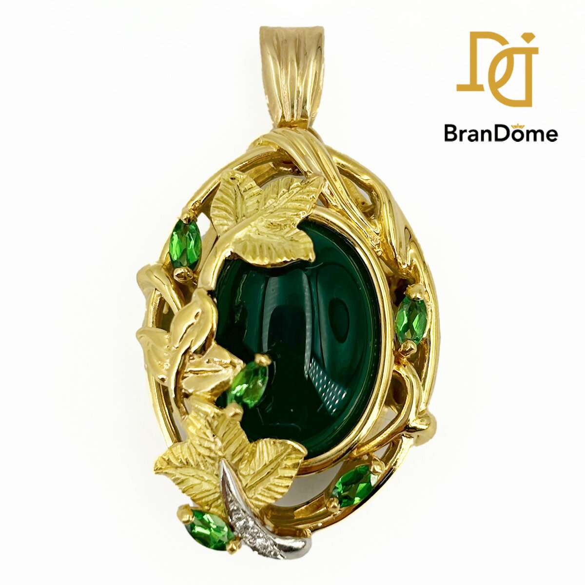 【中古】K18YGカルセドニー6....