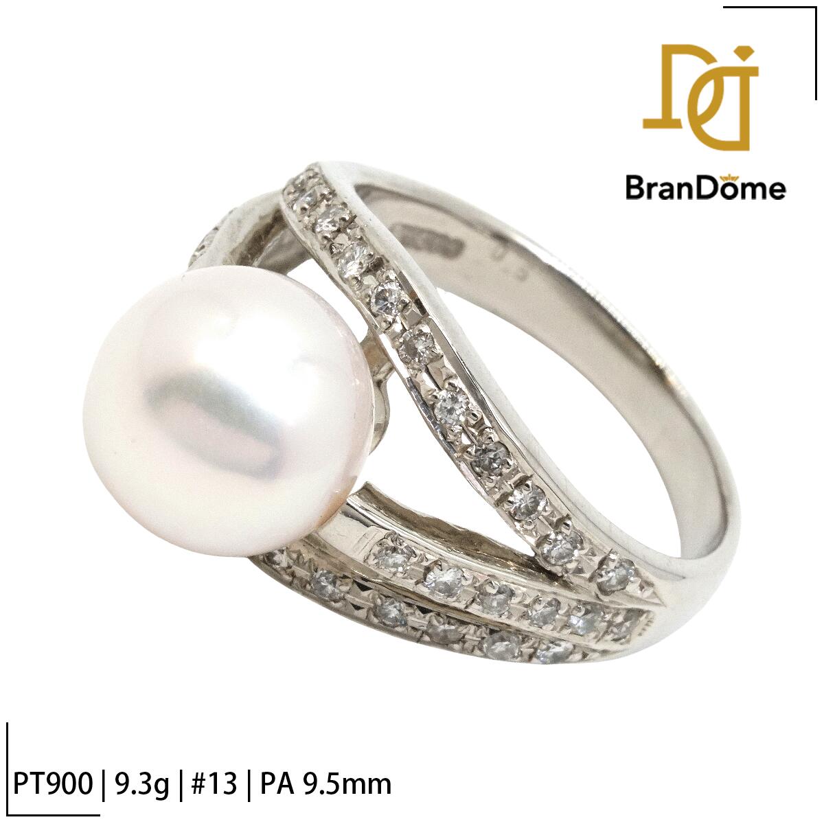 Rakuten - 【中古】 リング ダイヤモンド 0.5ct パール 9.5mm PT900 プラチナ #53 約13号 指輪 レディース ジュエリー ring