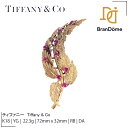 【中古】ティファニー Tiffany & Co ブローチ ITALY ルビー ダイヤモンド 15ct K18 YG イエローゴールド 750 胸飾り ジュエリー...