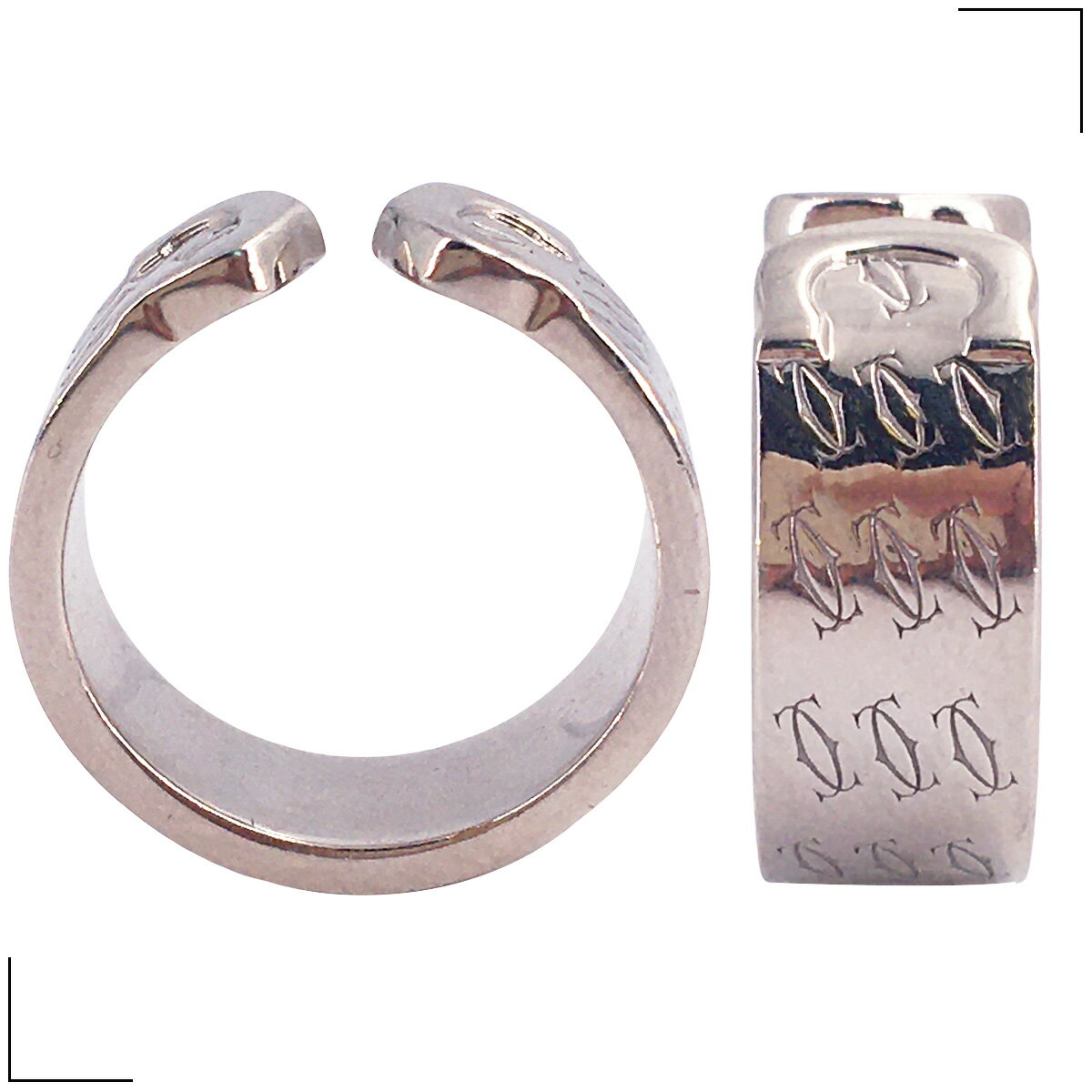 【中古】カルティエ Cartier リング シーツー C2 クリスマス限定 K18 WG ホワイト...