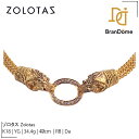 【中古】ゾロタス Zolotas ネックレス ダブルラムヘッド ルビー ダイヤモンド K18 YG イエローゴールド チェーン長さ約42cm 750 首飾り ジ...