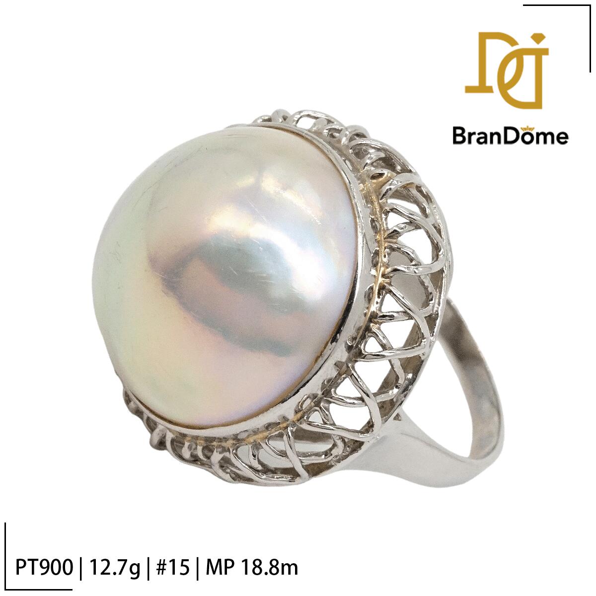 Rakuten - 【中古】 リング マベー パール 18.8mm PT900 プラチナ #55 約15号 指輪 レディース ジュエリー ring