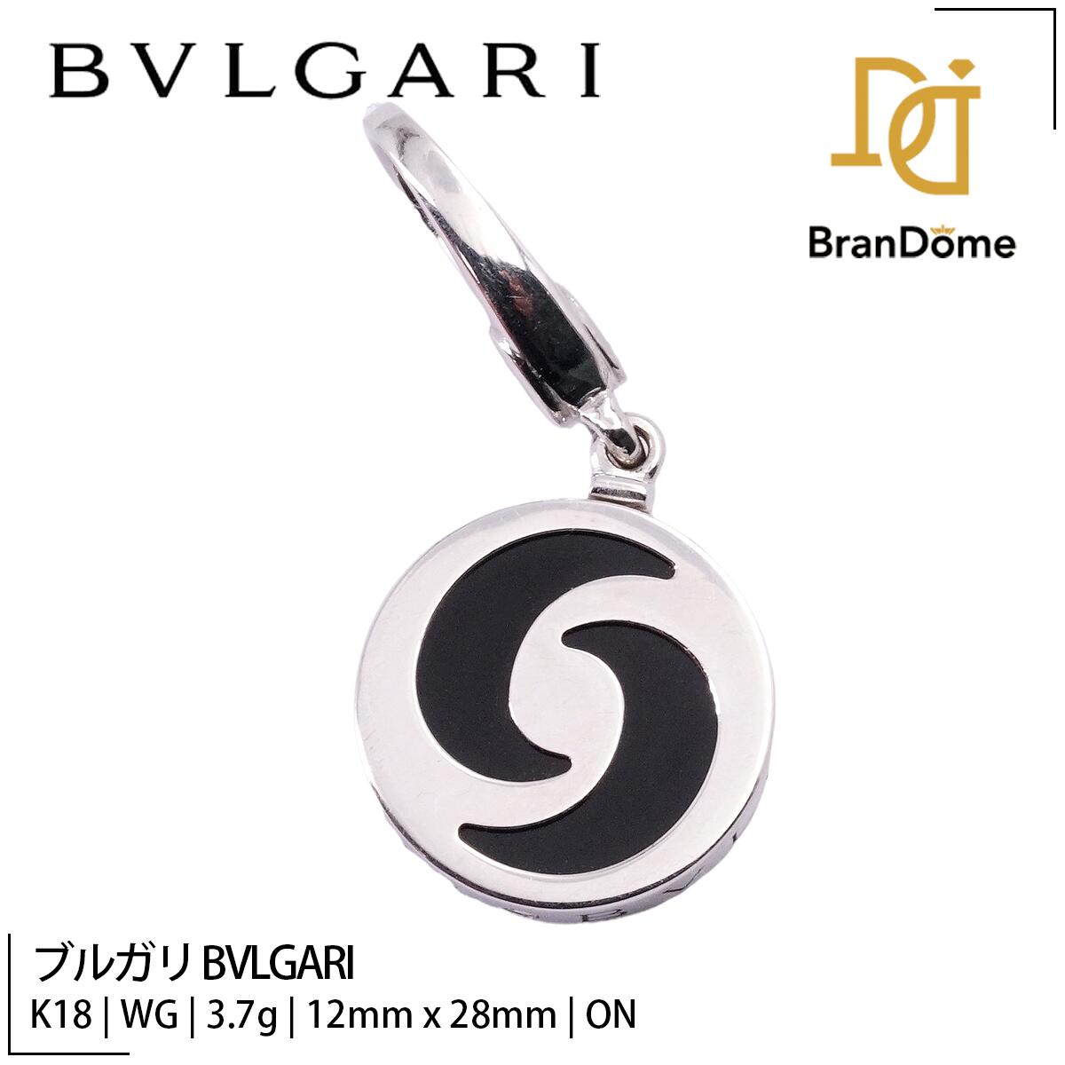 Rakuten - 【中古】 ブルガリ BVLGARI ペンダント オプティカル チャーム オニキス K18 WG ホワイトゴールド 750 レディース ジュエリー pendant
