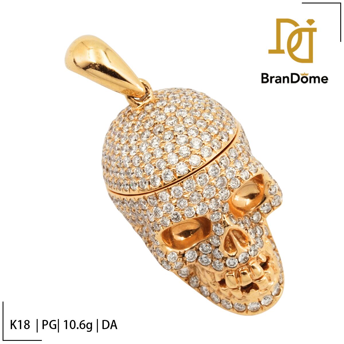 Rakuten - 【中古】 ペンダント ドクロオープン LCJ ダイヤモンド K18 PG ピンクゴールド 750 レディース ジュエリー pendant