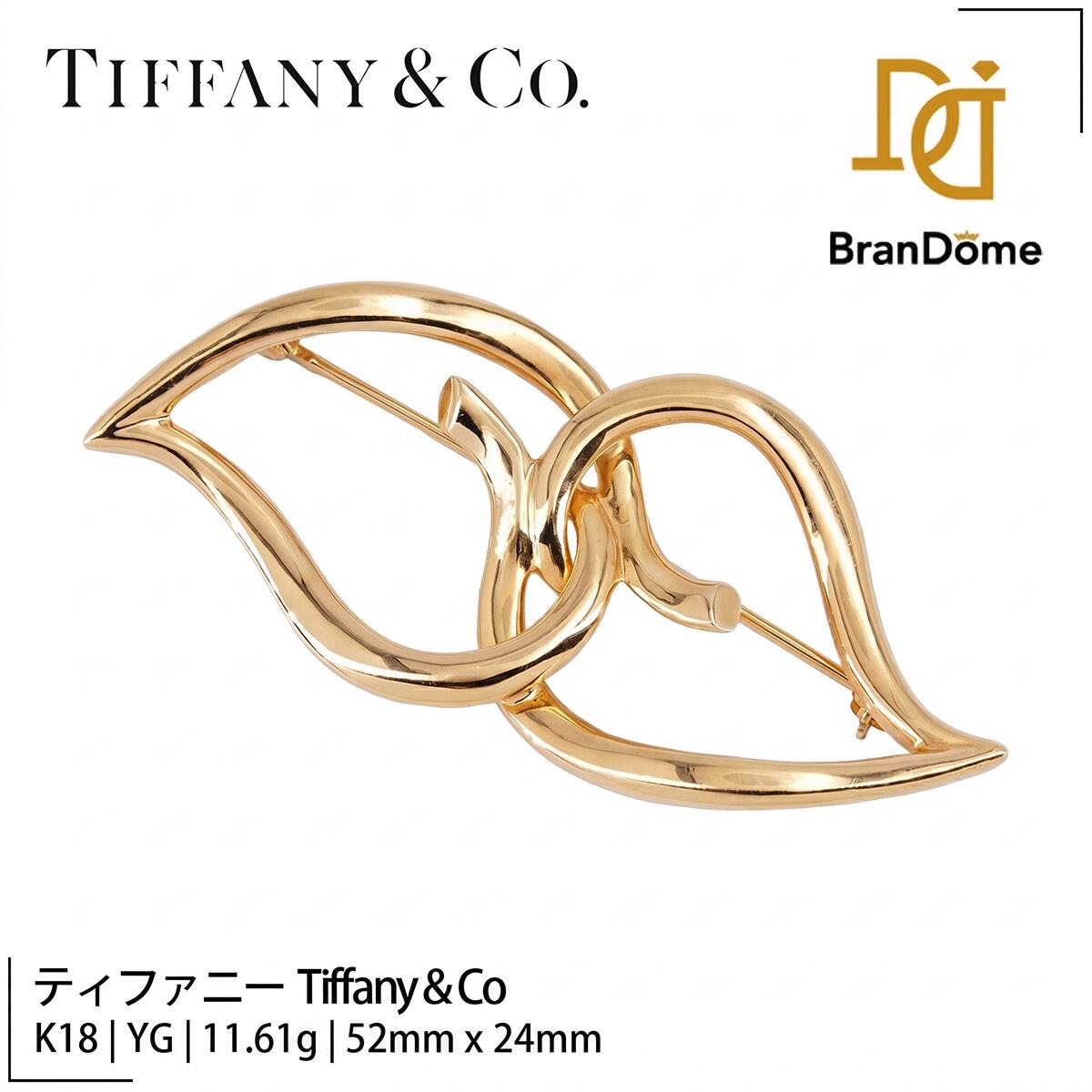 Rakuten - 【中古】 ティファニー Tiffany & Co ブローチ リーフ 1987 K18 YG イエローゴールド 750 レディース ジュエリー Double Leaf brooch