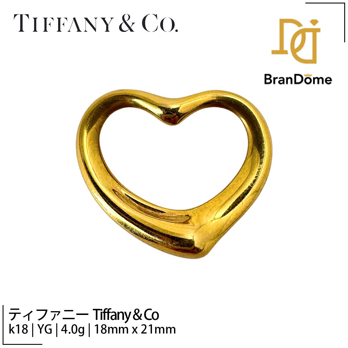 Rakuten - 【中古】ティファニー Tiffany & Co ペンダント オープン ハート Open Heart 　PRETTI/SPAIN 地金 (中) K18 YG イエローゴールド 750 首飾り ジュエリー Pendant