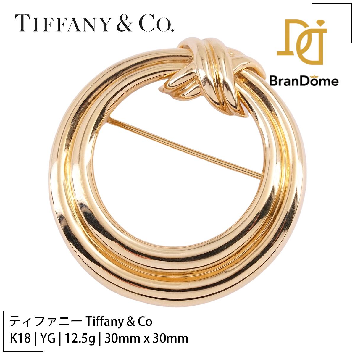 【中古】 ティファニー Tiffany & Co ブローチ シグネチャー K18 YG イエローゴールド 750 レディース ジュエリー brooch
