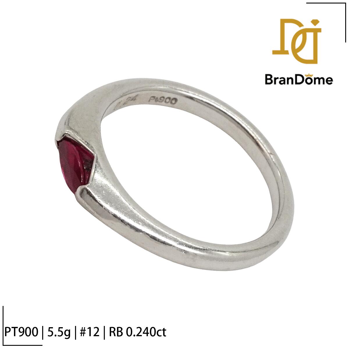 Rakuten - 【中古】 リング ルビー 0.24ct PT900 プラチナ #52 約12号 指輪 レディース ジュエリー ring