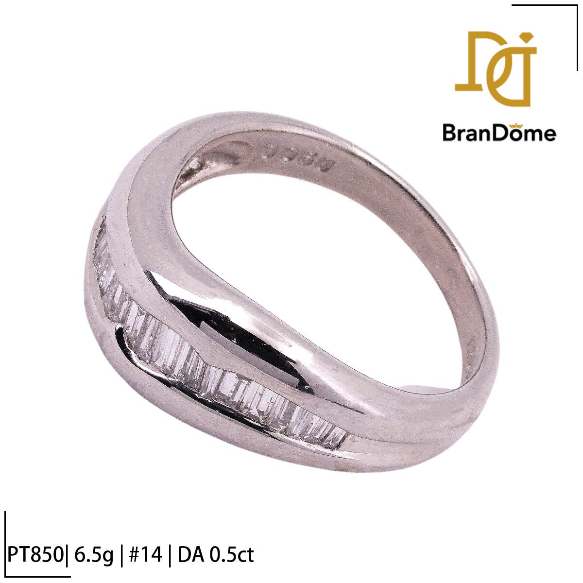 Rakuten - 【中古】 リング ダイヤモンド 0.5ct PT850 プラチナ #54 約14号 指輪 レディース ジュエリー ring