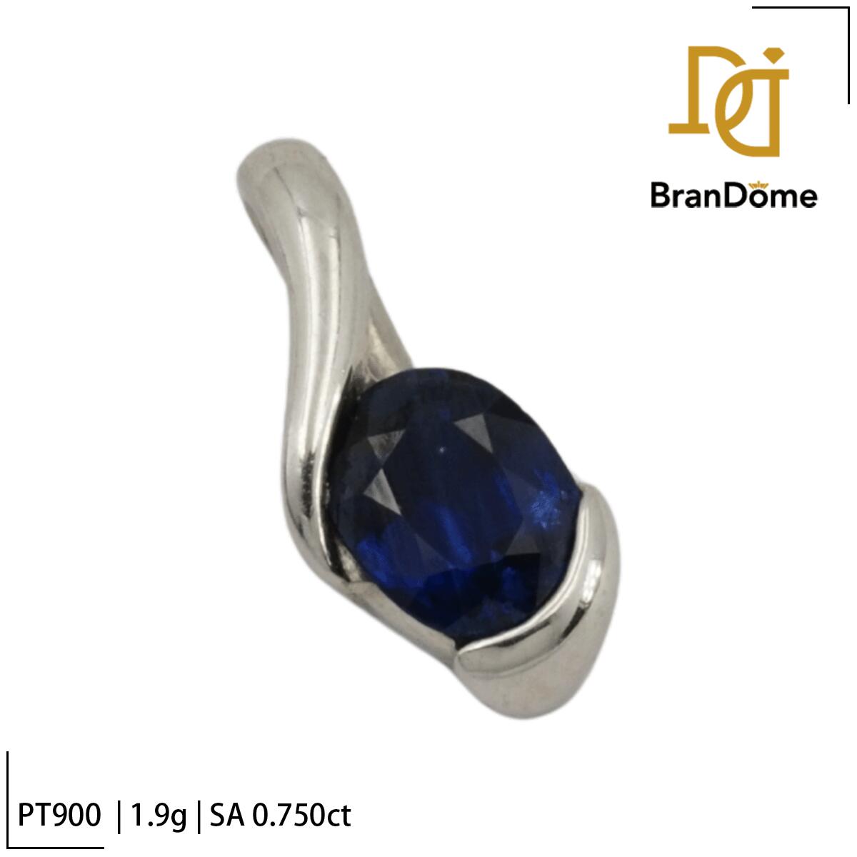 Rakuten - 【中古】 ペンダント サファイア 0.750ct PT900 プラチナ レディース ジュエリー pendant