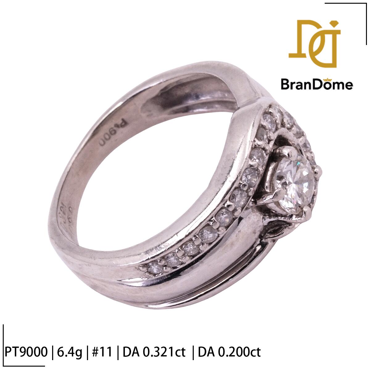 【中古】 リング ダイヤモンド 0.321ct 0.2ct PT900 プラチナ #51 約11号 指輪 レディース ジュエリー ring