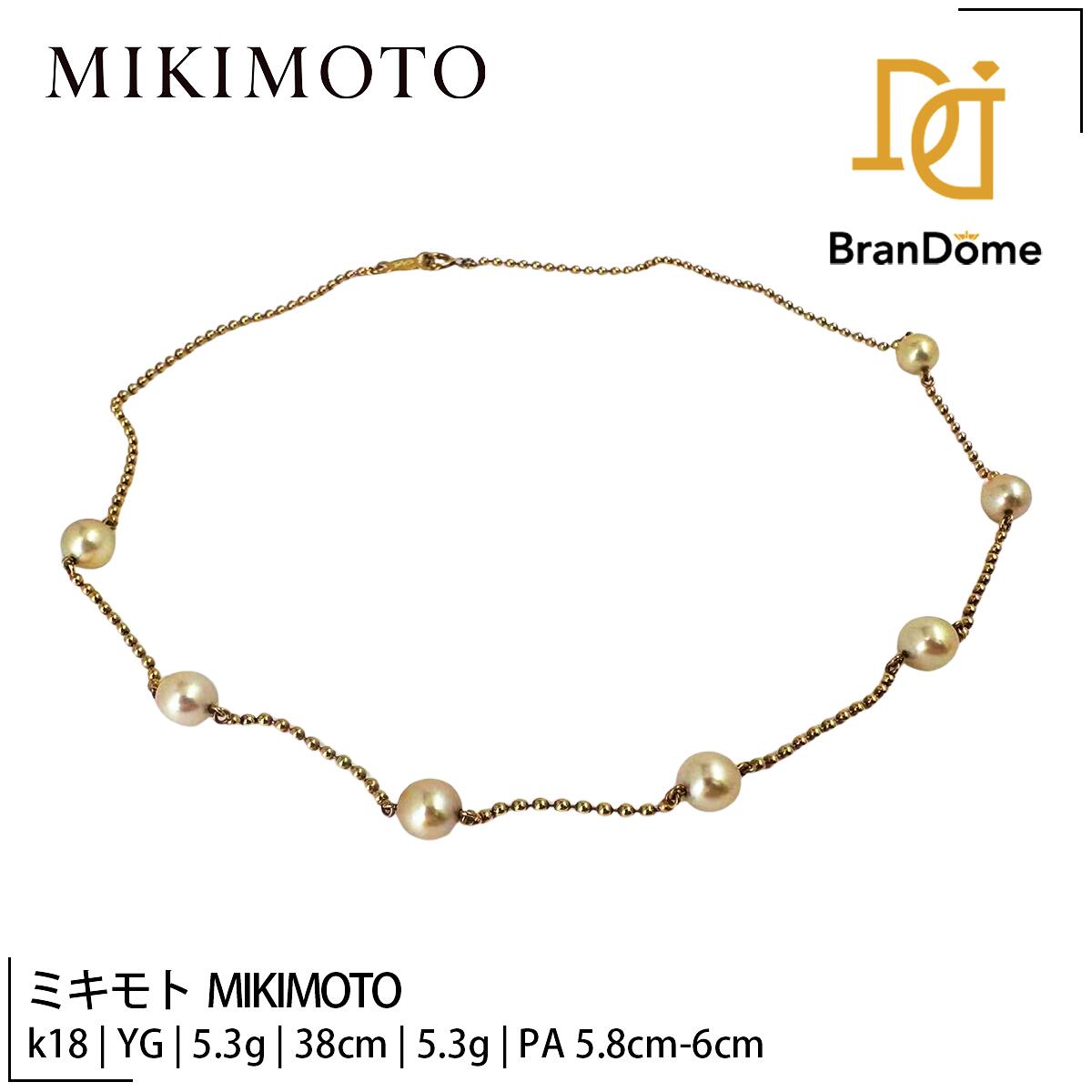 美品 ミキモト K18 ネックレス アズキチェーン 18金 750 ブレスレット MIKIMOTO/ミキモト】 アズキチェーン チェーンのみ ネックレス K18