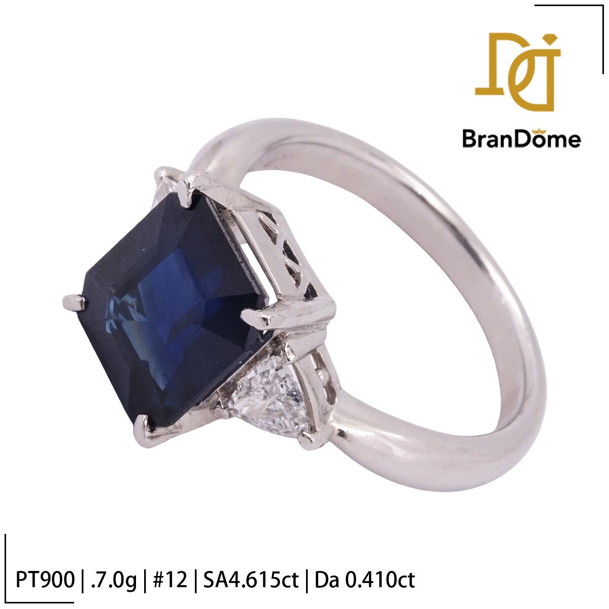 Rakuten - 【中古】 リング サファイア 4.615ct ダイヤモンド 0.41ct PT900 プラチナ #52 約12号 指輪 レディース ジュエリー ring