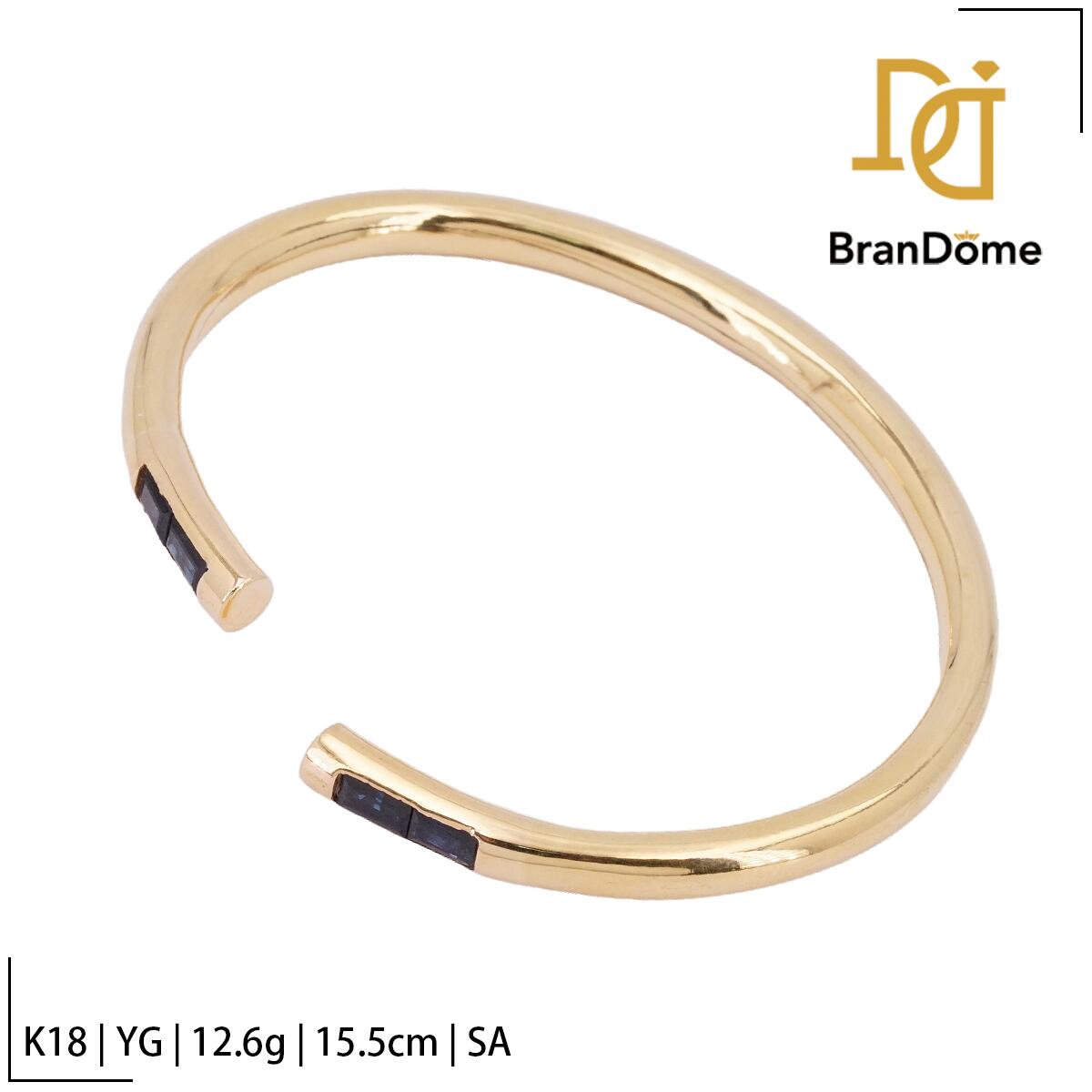 ����š� �Х󥰥� ���ե����� K18 YG ��������������� �����15.5cm 750 ��ǥ����� ���奨�꡼ bangle