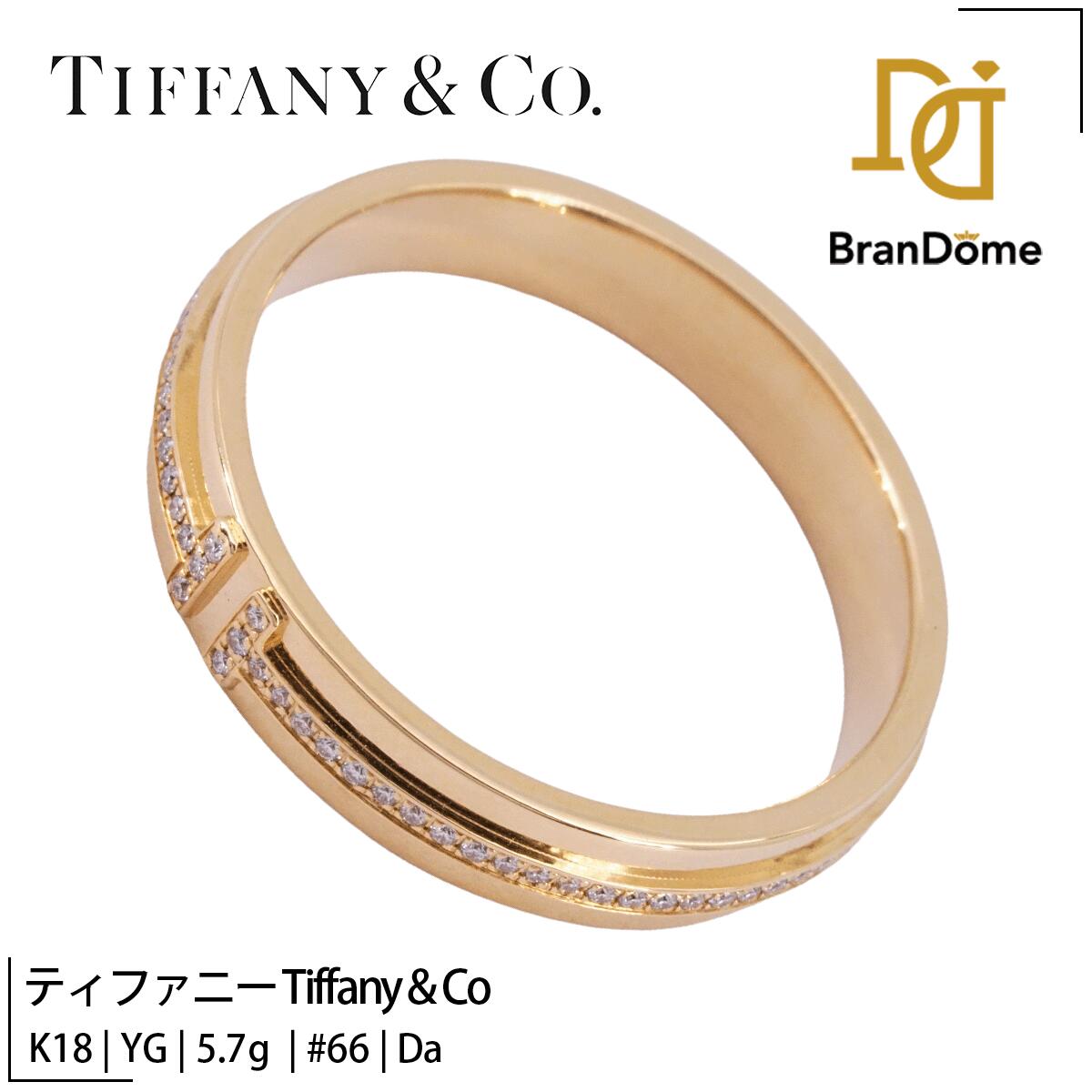 Rakuten - 【中古】 ティファニー Tiffany & Co リング T トゥルー ナロー K18 YG イエローゴールド #66 約25号 指輪 750 レディース ジュエリー T True ring