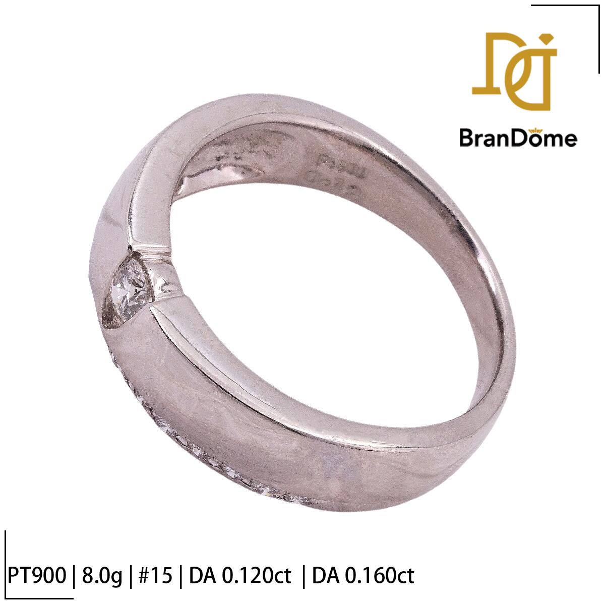 Rakuten - 【中古】 リング ダイヤモンド 0.12ct 0.16ct PT900 プラチナ #55 約15号 指輪 レディース ジュエリー ring
