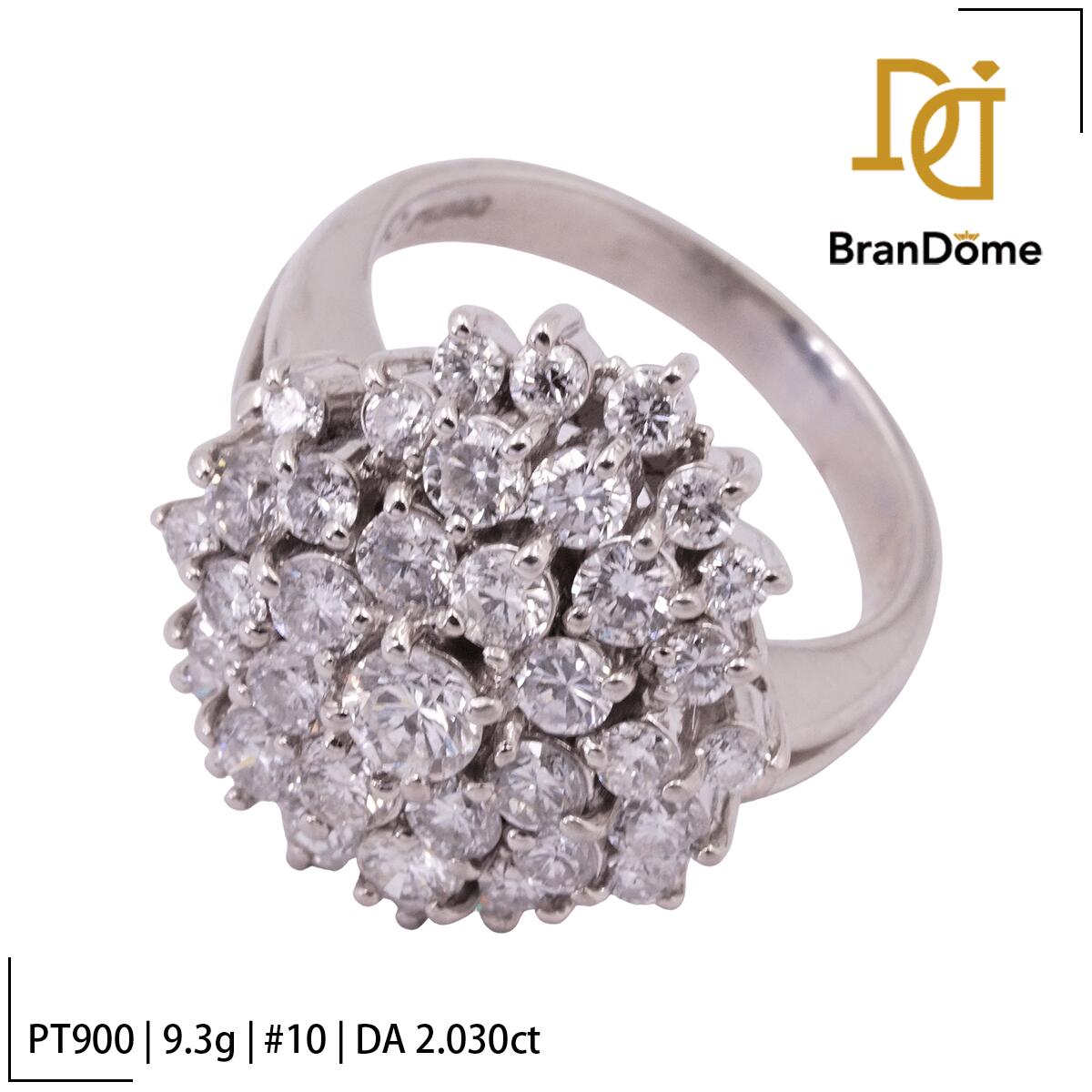 Rakuten - 【中古】 リング ダイヤモンド 2.03ct PT900 プラチナ #50 約10号 指輪 レディース ジュエリー ring