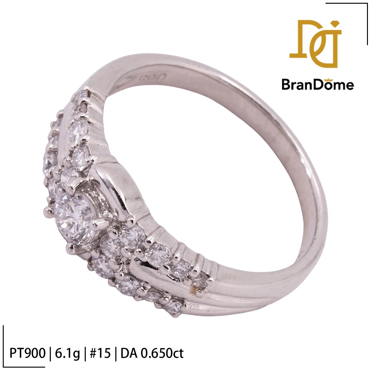 Rakuten - 【中古】 リング ダイヤモンド 0.65ct PT900 プラチナ #55 約15号 指輪 レディース ジュエリー ring