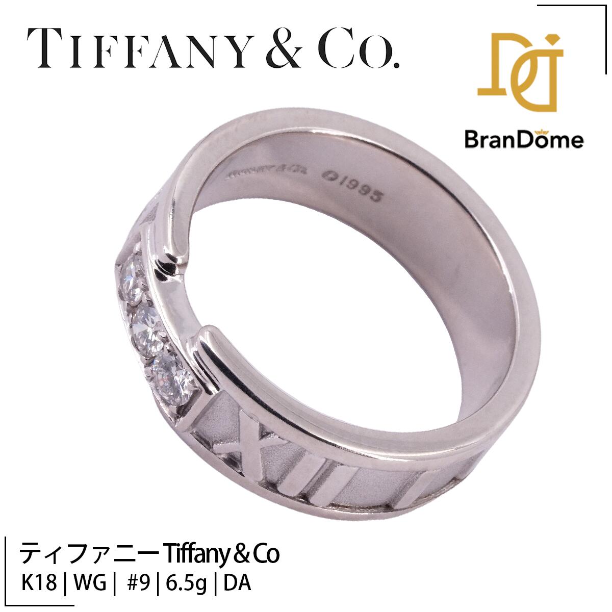 Rakuten - 【中古】 ティファニー Tiffany & Co リング アトラス ダイヤモンド K18 WG ホワイトゴールド #49 約9号 指輪 750 レディース ジュエリー atlas ring