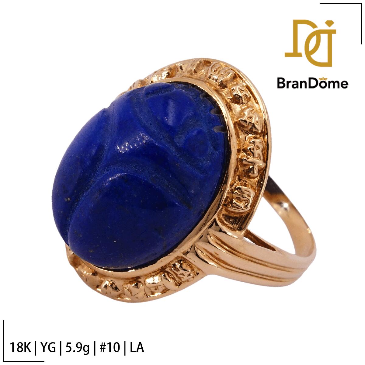 Rakuten - 【中古】 リング ラピスラズリ K18 YG イエローゴールド #50 約10号 指輪 750 レディース ジュエリー ring
