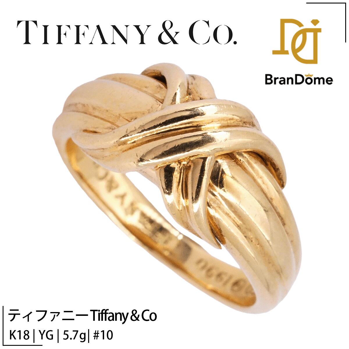 Rakuten - 【中古】 ティファニー Tiffany & Co リング シグネチャー K18 YG イエローゴールド #50 約10号 指輪 750 レディース ジュエリー Signature ring