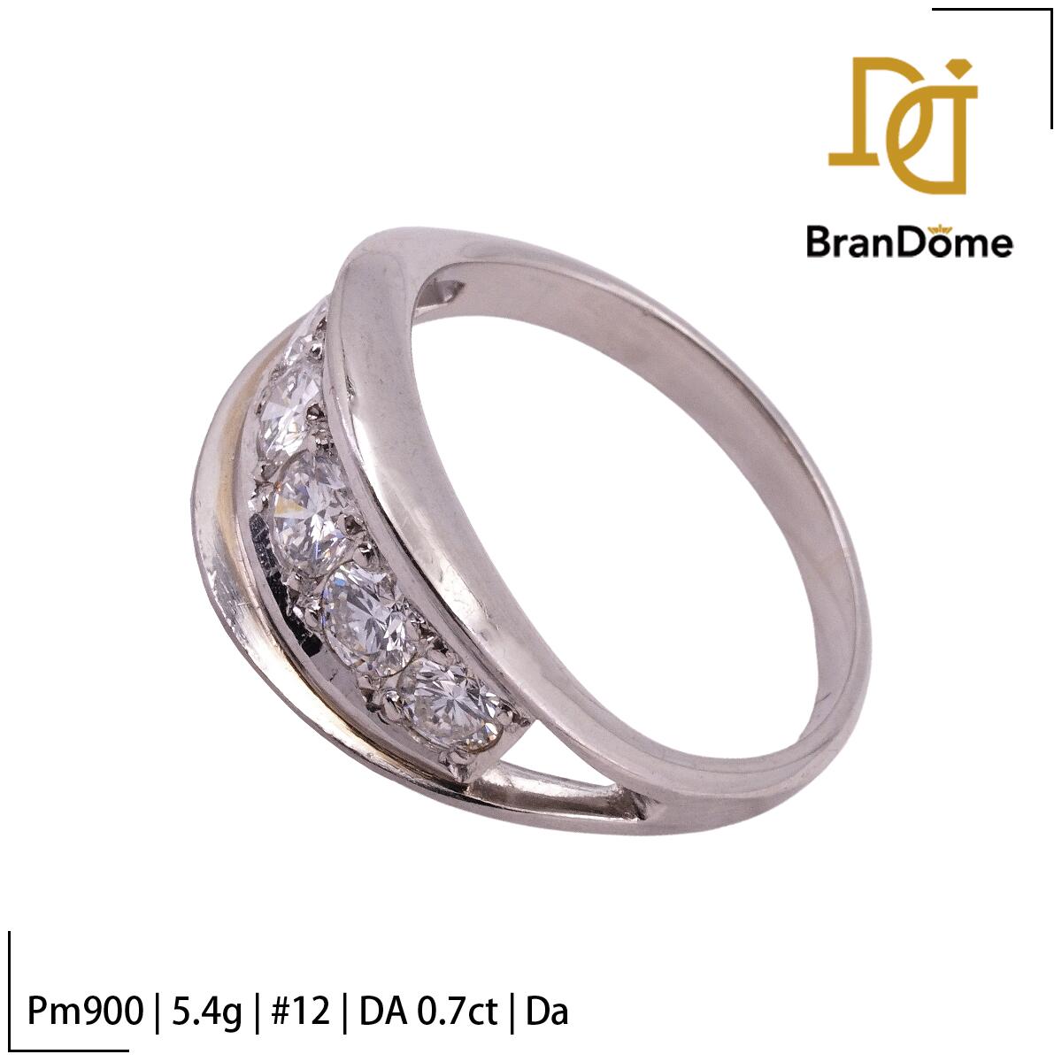 Rakuten - 【中古】 ブラント刻印有り リング ダイヤモンド 0.7ct PT900 プラチナ #52 約12号 指輪 レディース ジュエリー ring