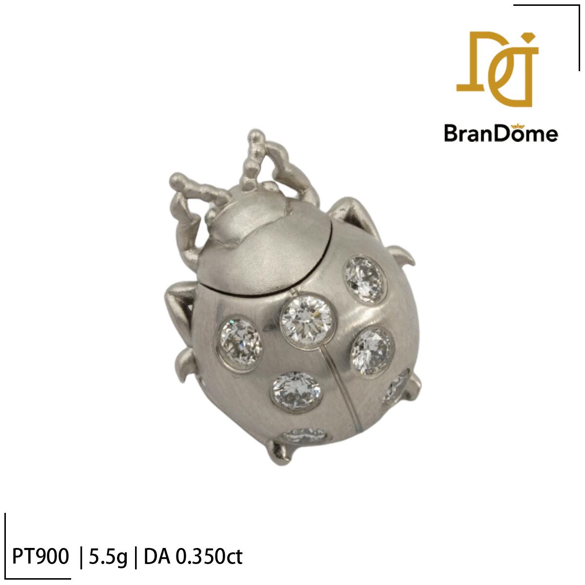 Rakuten - 【中古】 ブローチ テントウムシ ダイヤモンド 0.350ct PT900 プラチナ レディース ジュエリー brooch