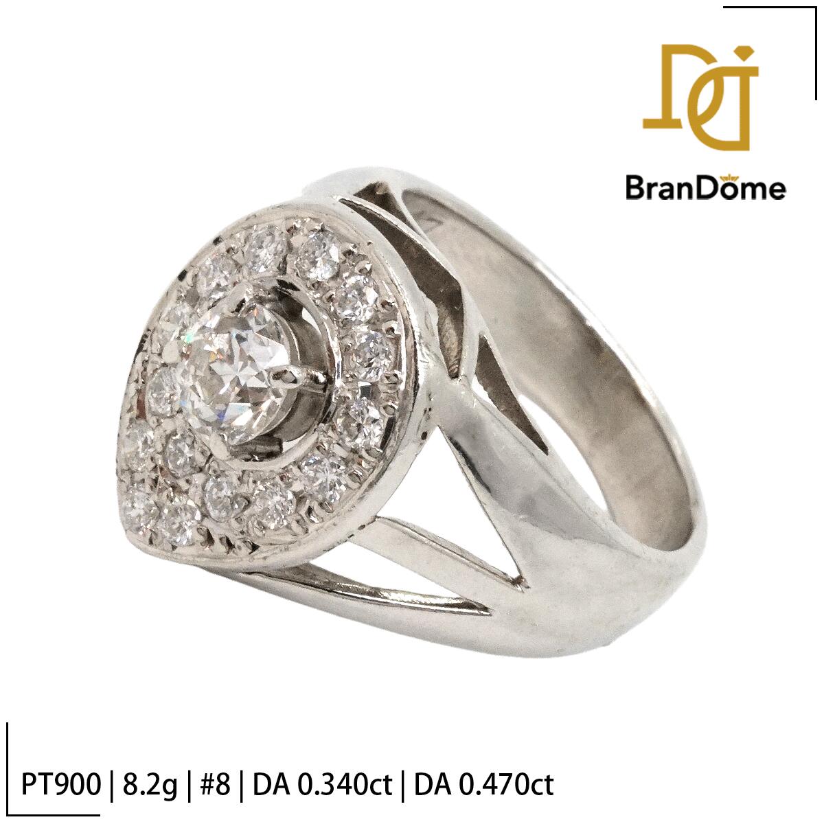 Rakuten - 【中古】 リング ダイヤモンド 0.34ct 0.47ct PT900 プラチナ #48 約8号 指輪 レディース ジュエリー ring