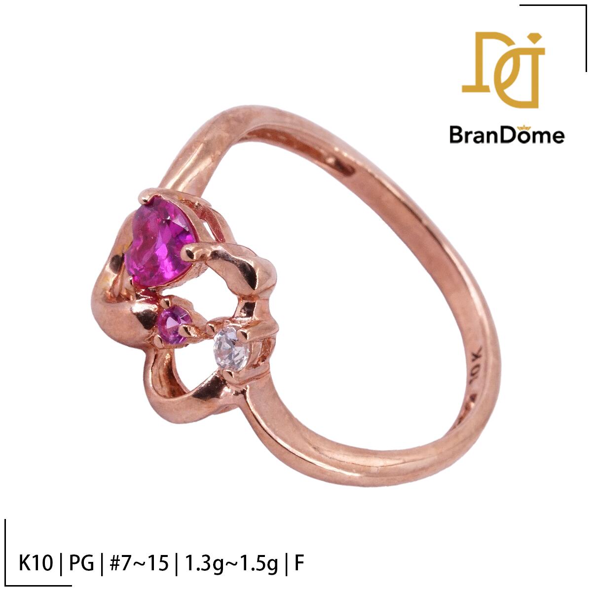 Rakuten - 【中古】 リング K10 PG ピンクゴールド 指輪 レディース ジュエリー ring
