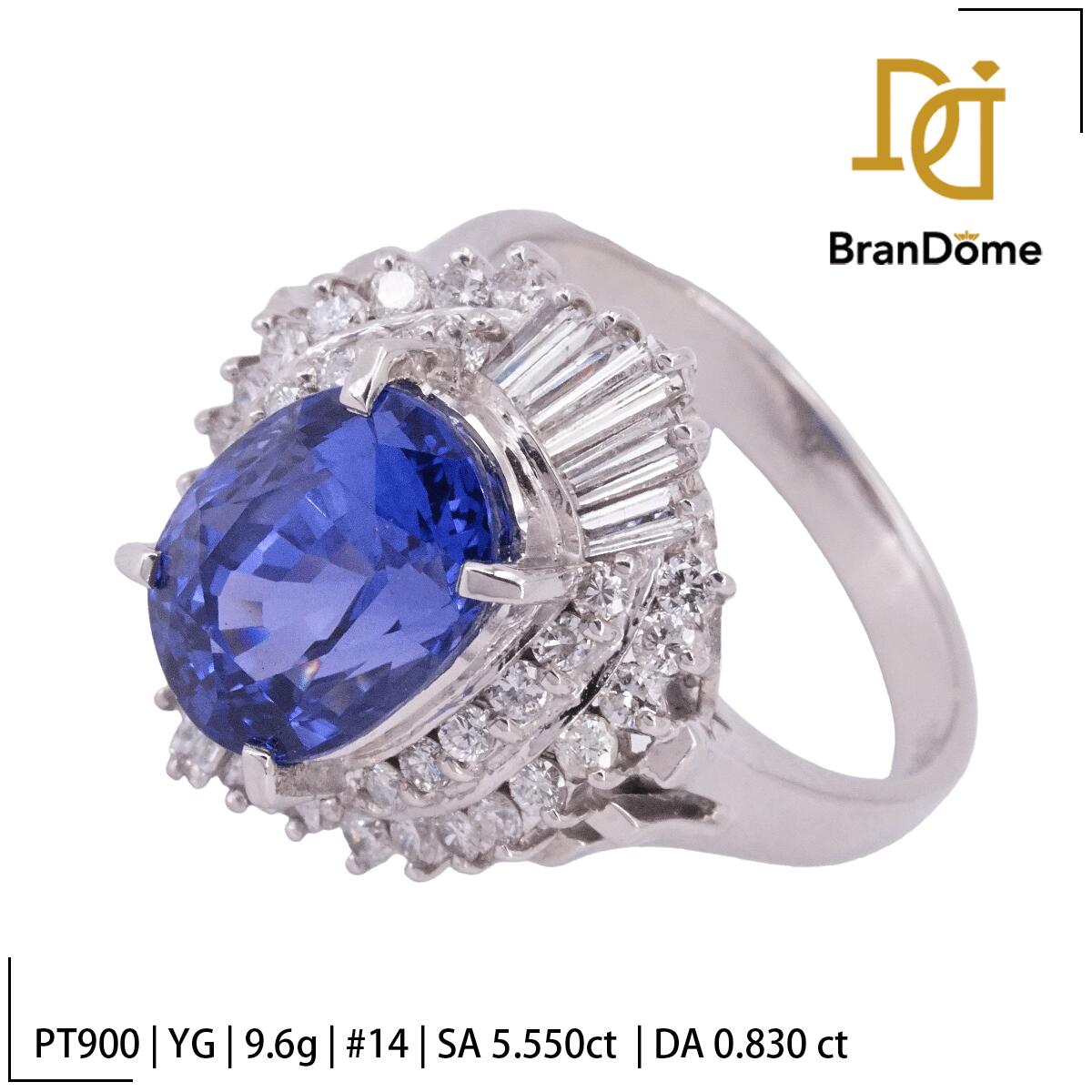 ����š� ��� �����󥫻� Sriranka ���Ǯ ���ե����� 5.55ct ��������� 0.83ct PT900 �ץ���� #54 ��14�� ���� ��...