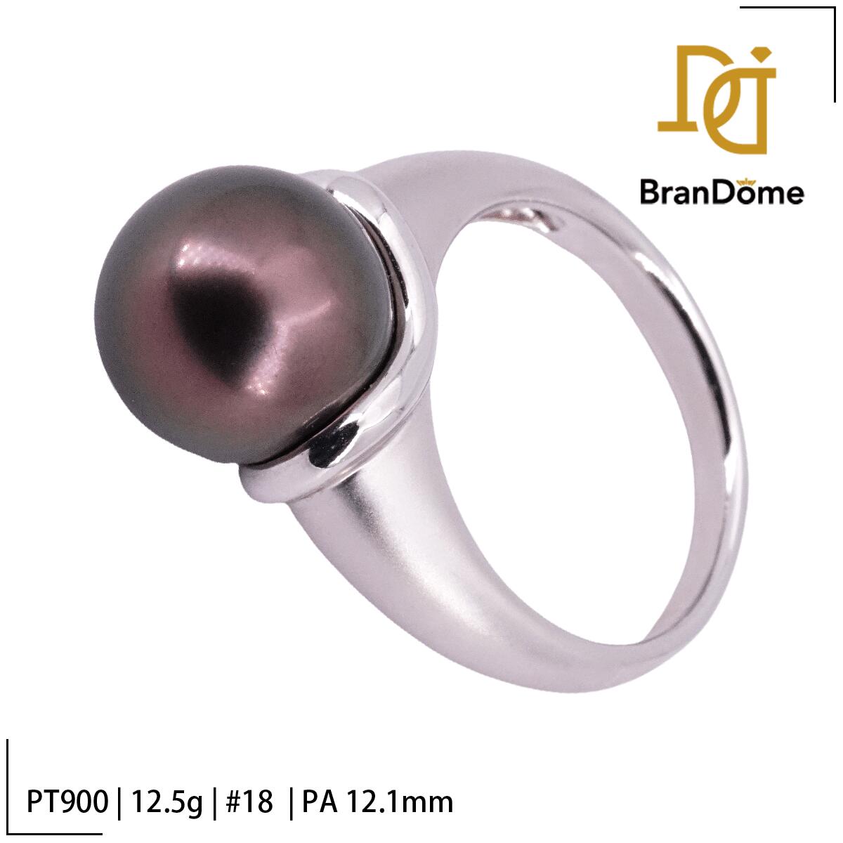 Rakuten - 【中古】 リング 黒蝶 パール 12.1mm PT900 プラチナ #58 約18号 指輪 レディース ジュエリー ring